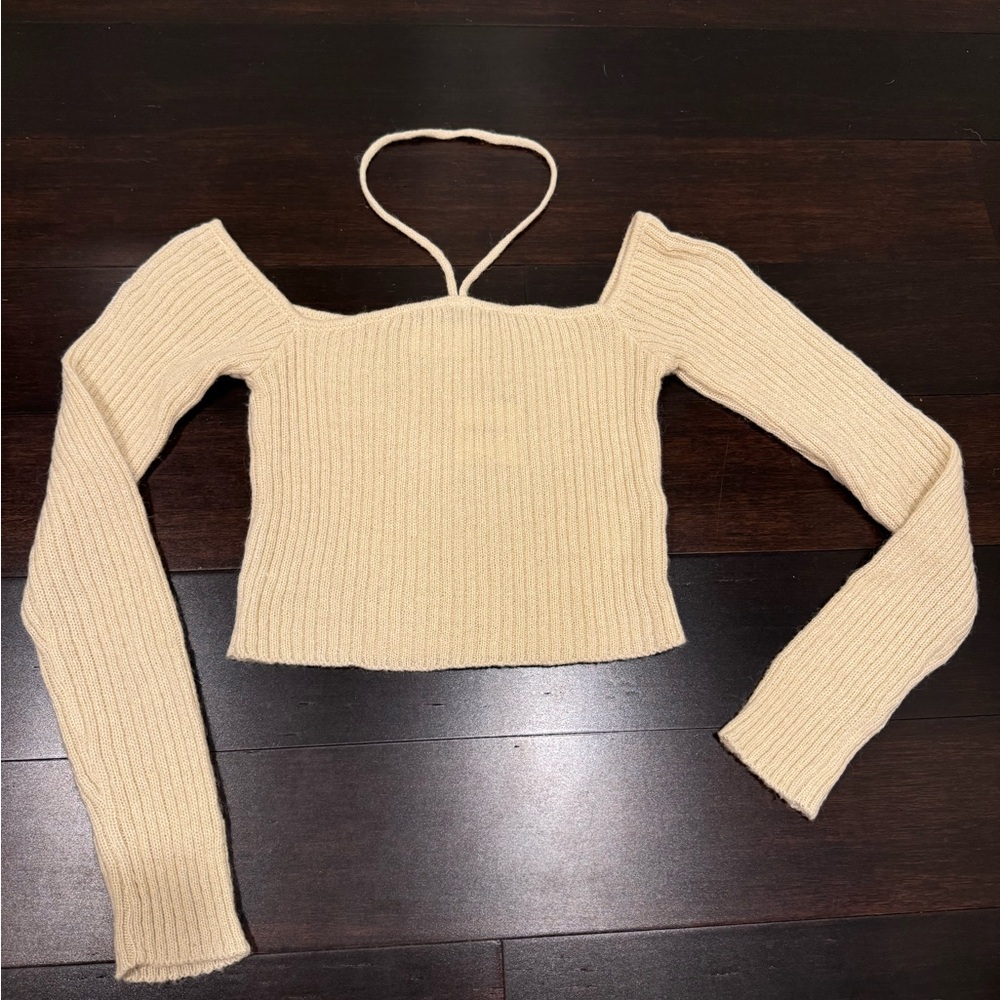 Bobbles and Lace cropped sweater